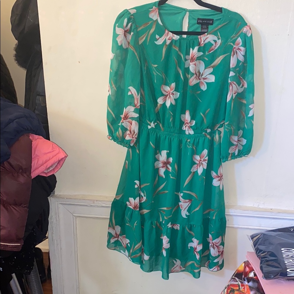 Green Floral Dress